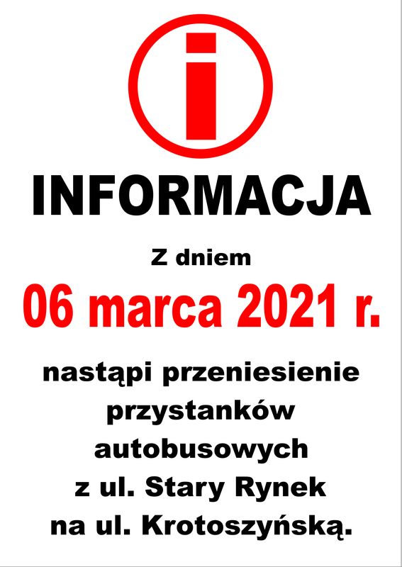 Informacja o przeniesieniu przystankow autobusowych