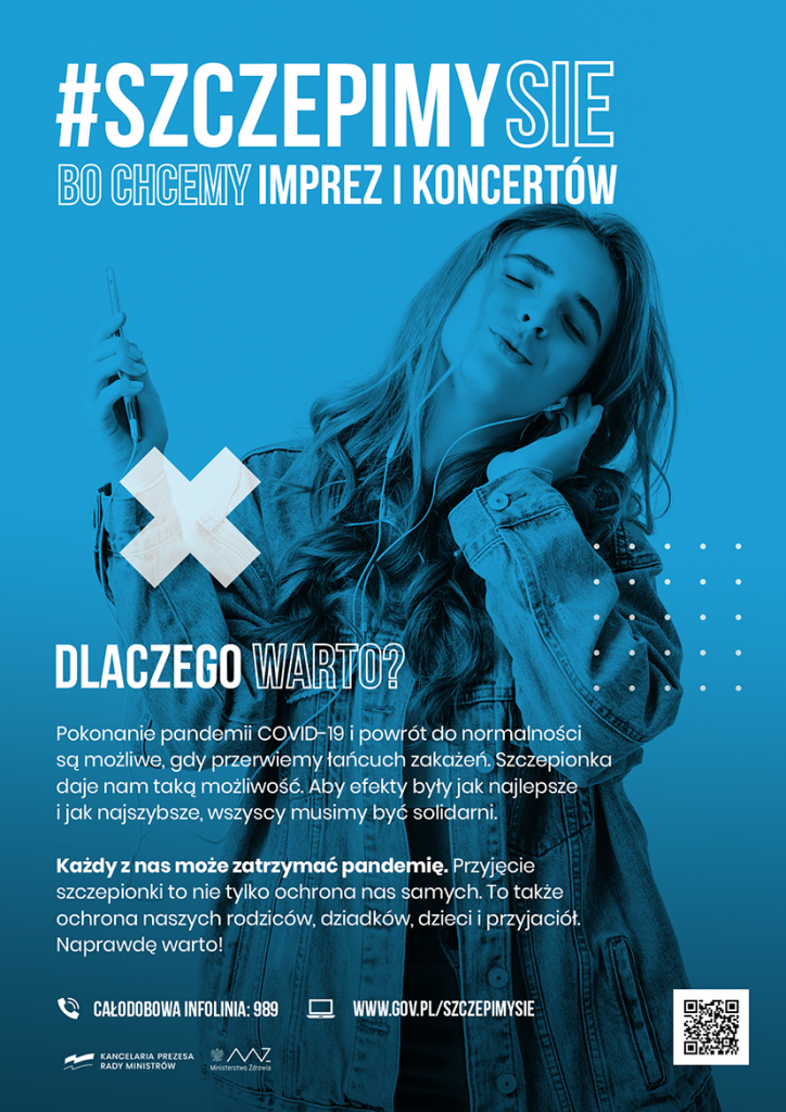 Plakat promujący Narodowy Program Szczepień przeciwko COVID 19