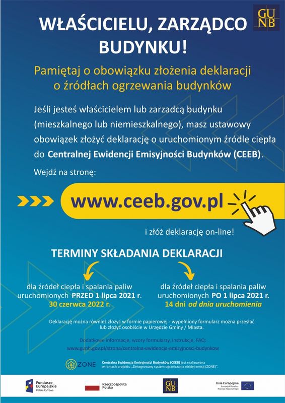 Pamiętaj, złóż deklarację do CEEB !