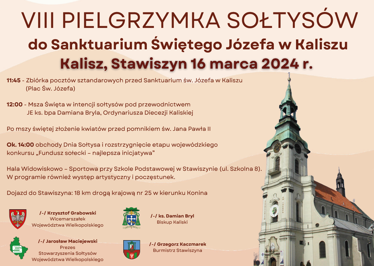 Plakat promujący VIII Pielgrzymkę Sołtysów do Sanktuarium Świętego Józefa w Kaliszu
