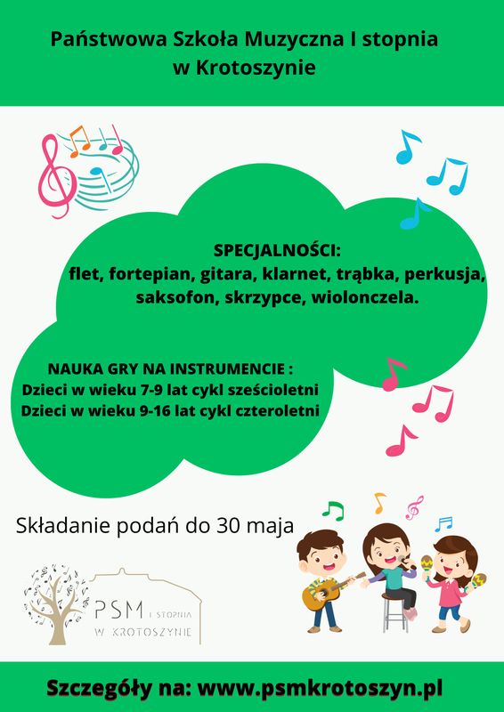 Ogłoszenie Państwowej Szkoły Muzycznej  