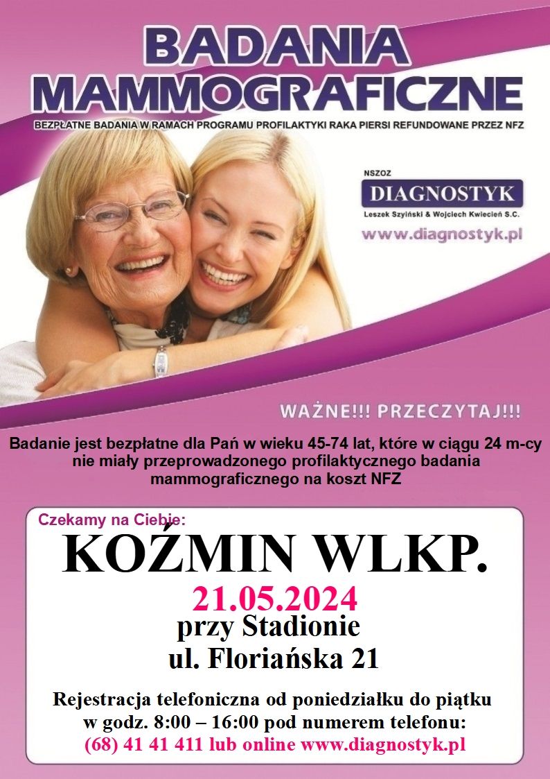 Bezpłatne badanie mammograficzne 