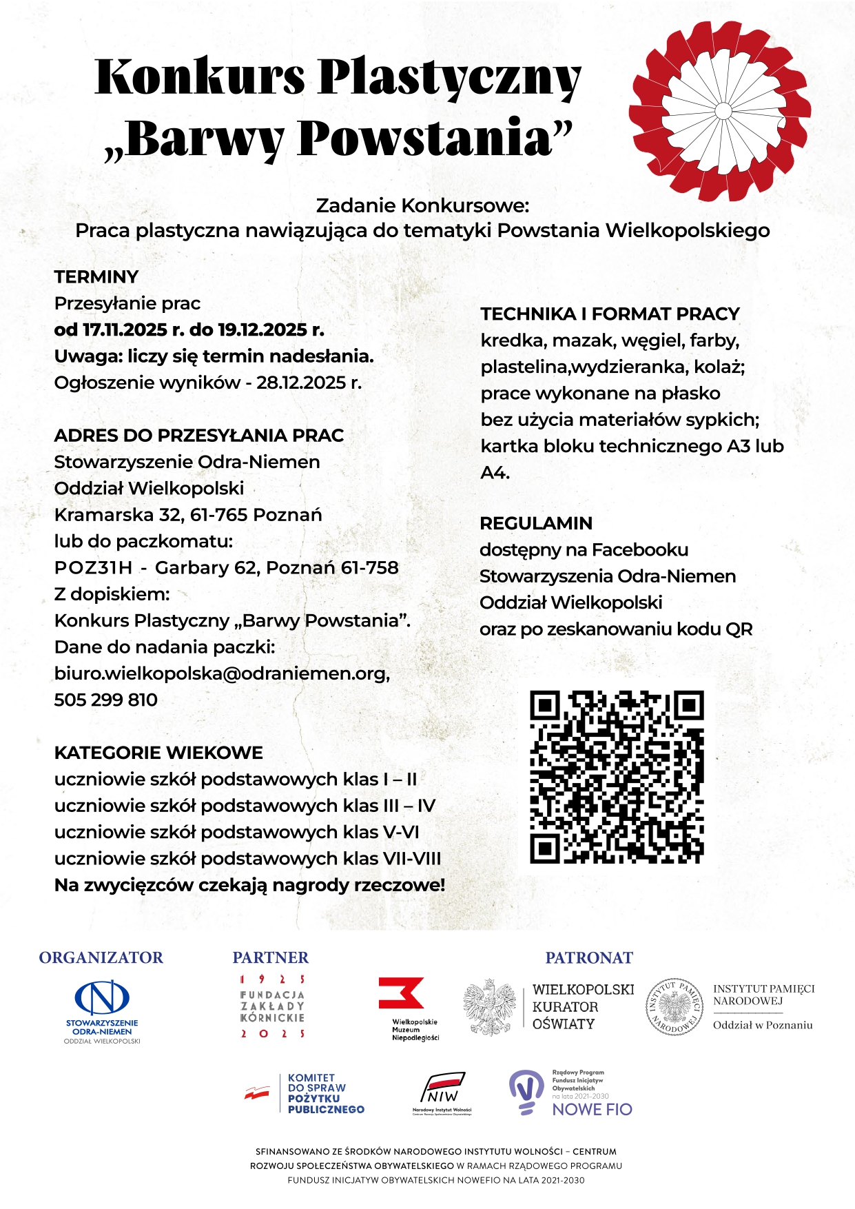 IV Konkurs Plastyczny „Barwy Powstania” – młodzi Wielkopolanie upamiętniają Bohaterów Powstania Wielkopolskiego