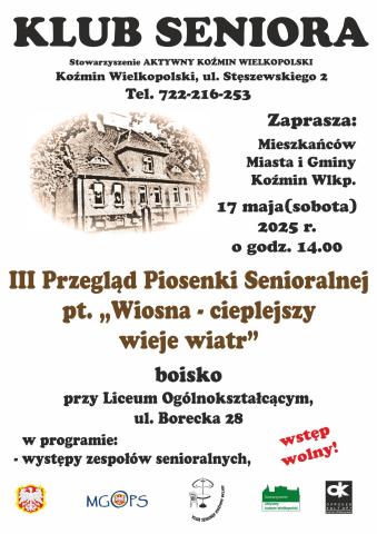 Zaproszenie na III Przegląd Piosenki Senioralnej