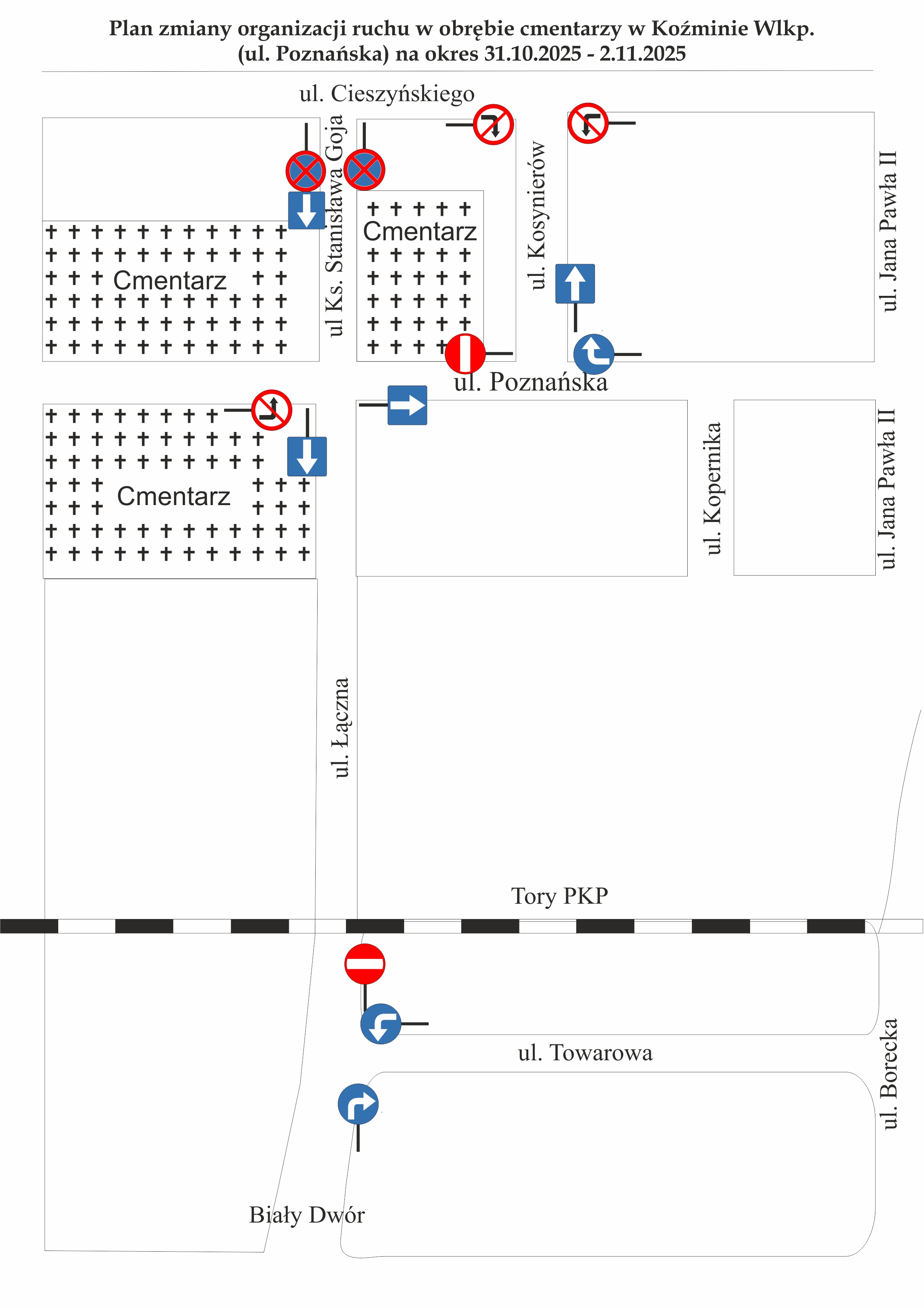 Plan organizacji ruchu Swieto Zmarlych   Kozmin Wlkp.2025