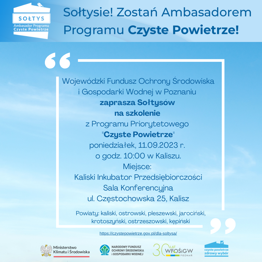 SOŁTYS Ambasador Programu Czyste Powietrze
