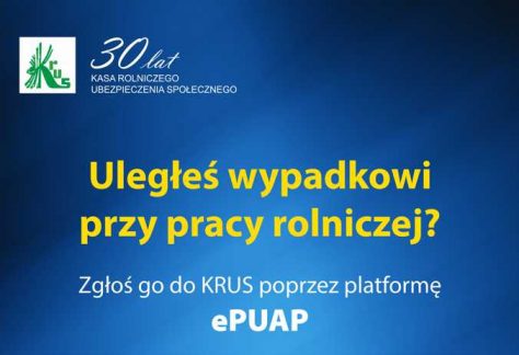 Zgłoś wypadek do KRUS poprzez platformę ePUAP
