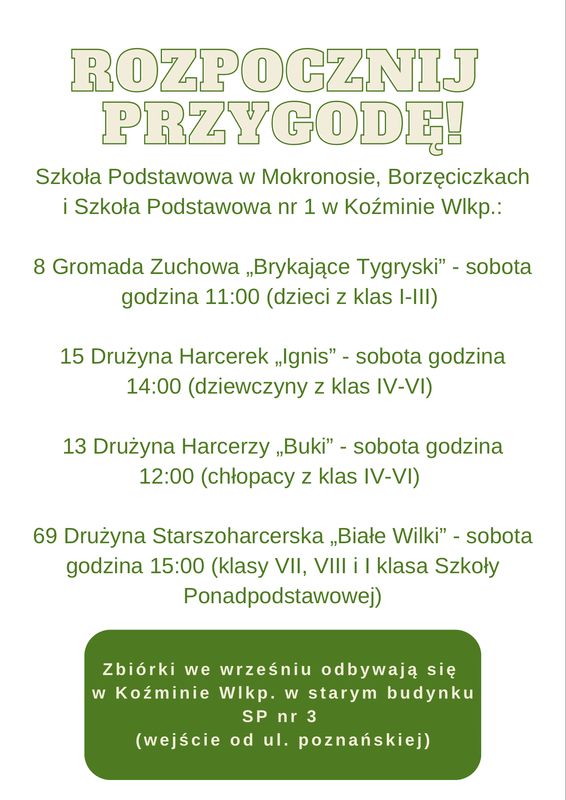 plakat rozpocznij przygodę